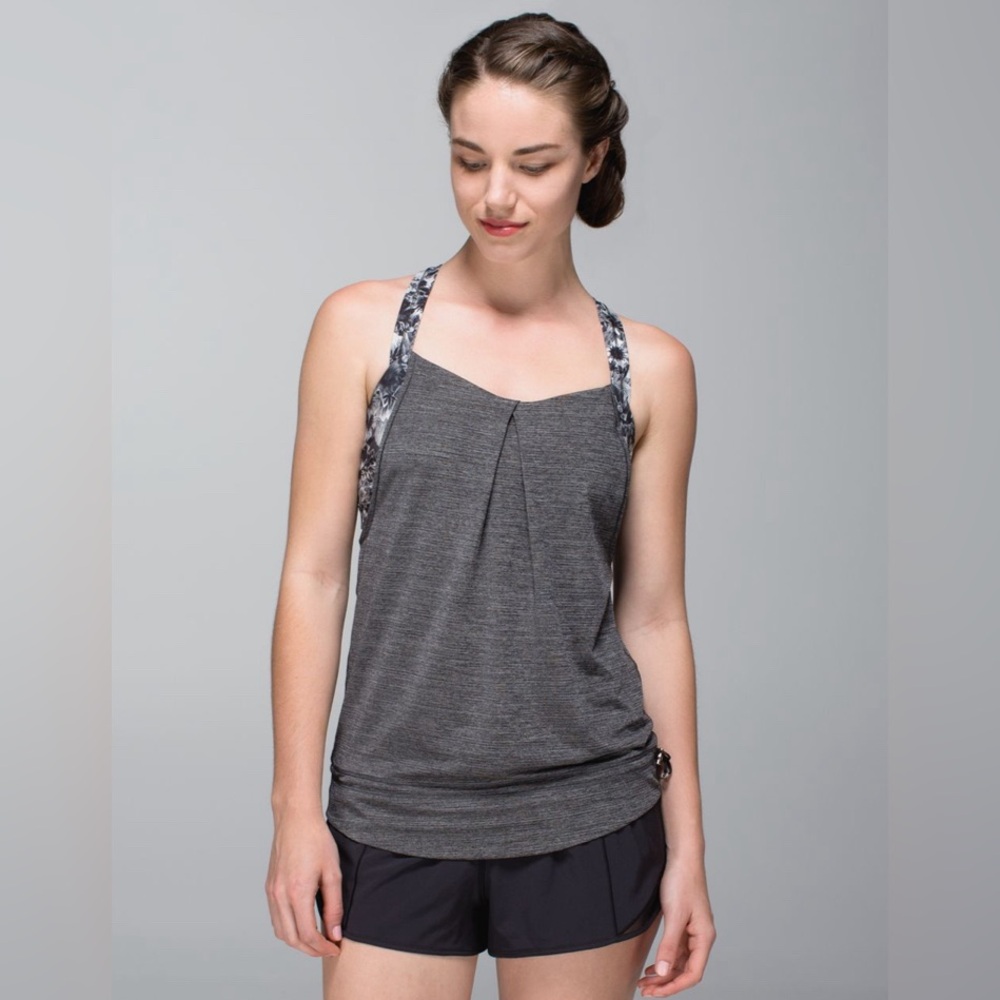 Lululemon Athletica Rest Less Tank Size 8 Heathered Black